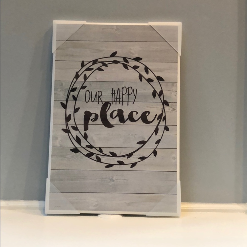 Our happy place hanging wall art